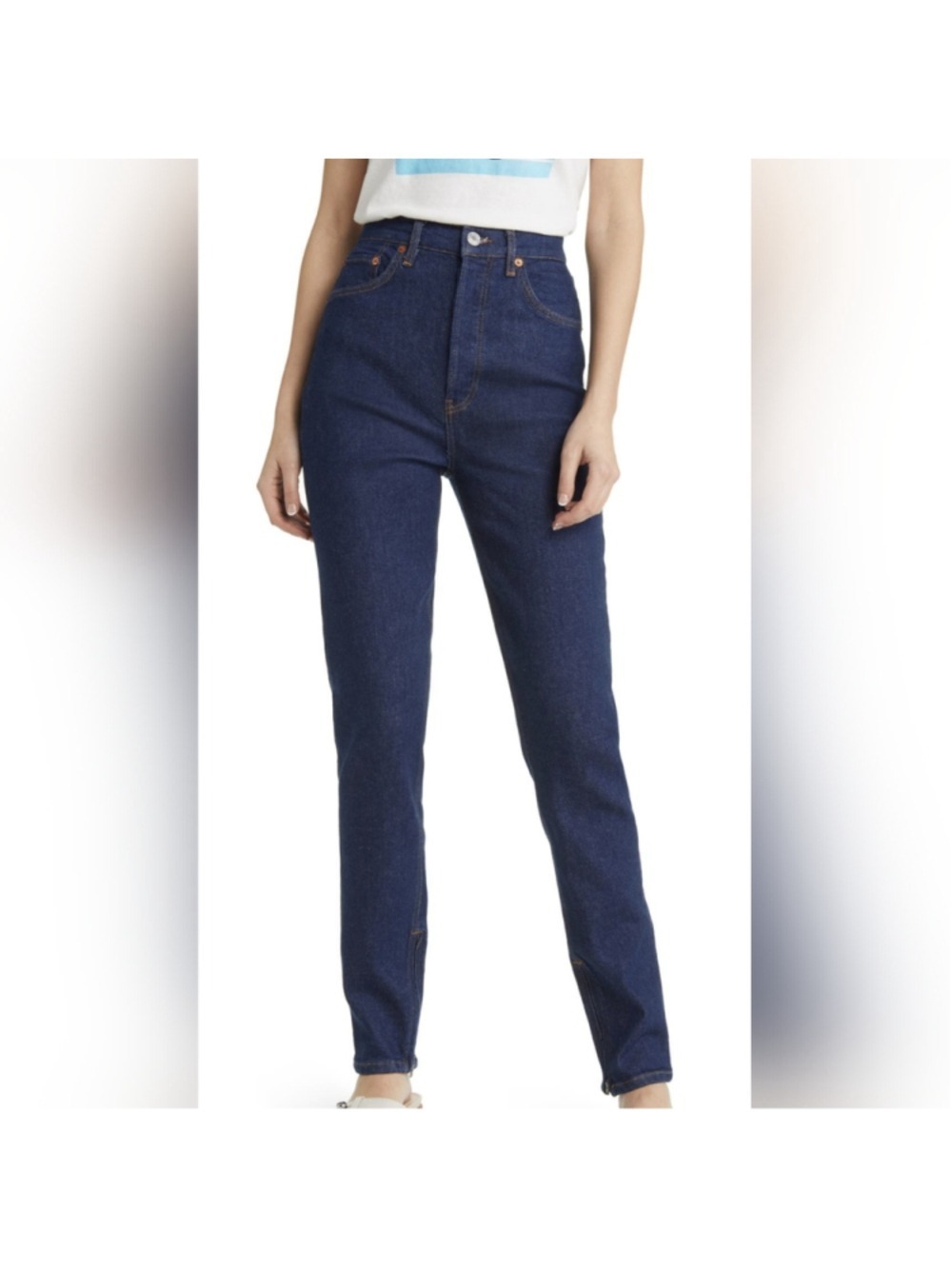 Re/done super high drainpipe rigid like jeans size 32